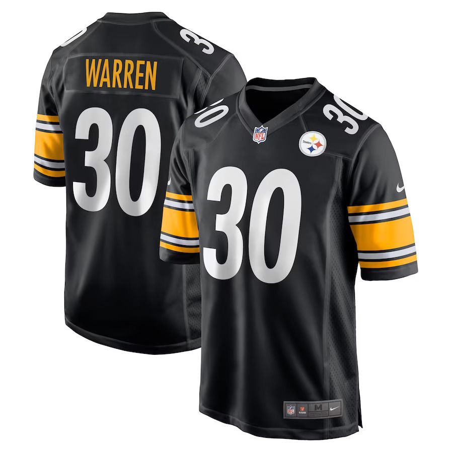 Men Pittsburgh Steelers #30 Jaylen Warren Nike Black Game Player NFL Jersey